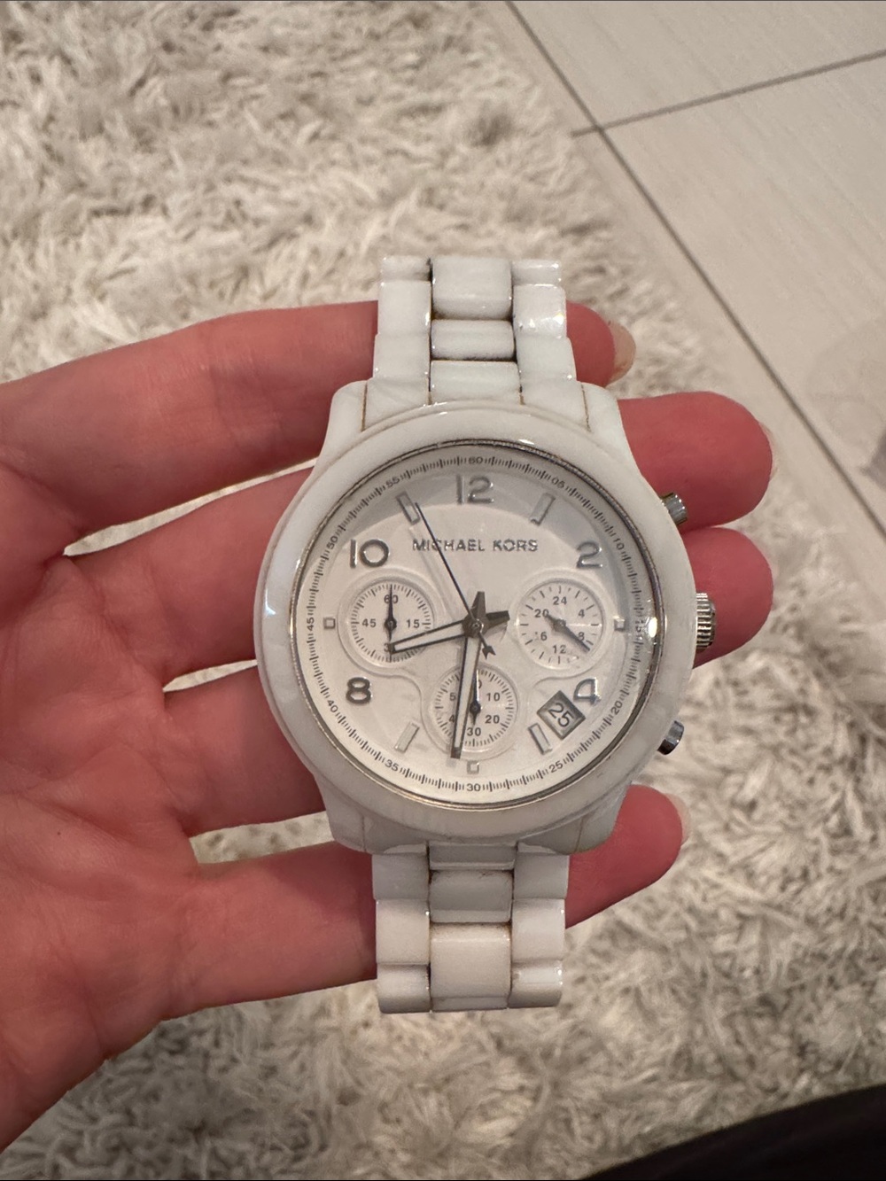 Michael Kors White Ceramic Chronograph Watch